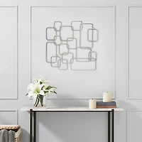 Cheungs Silver Abstract Square Metal Wall Art