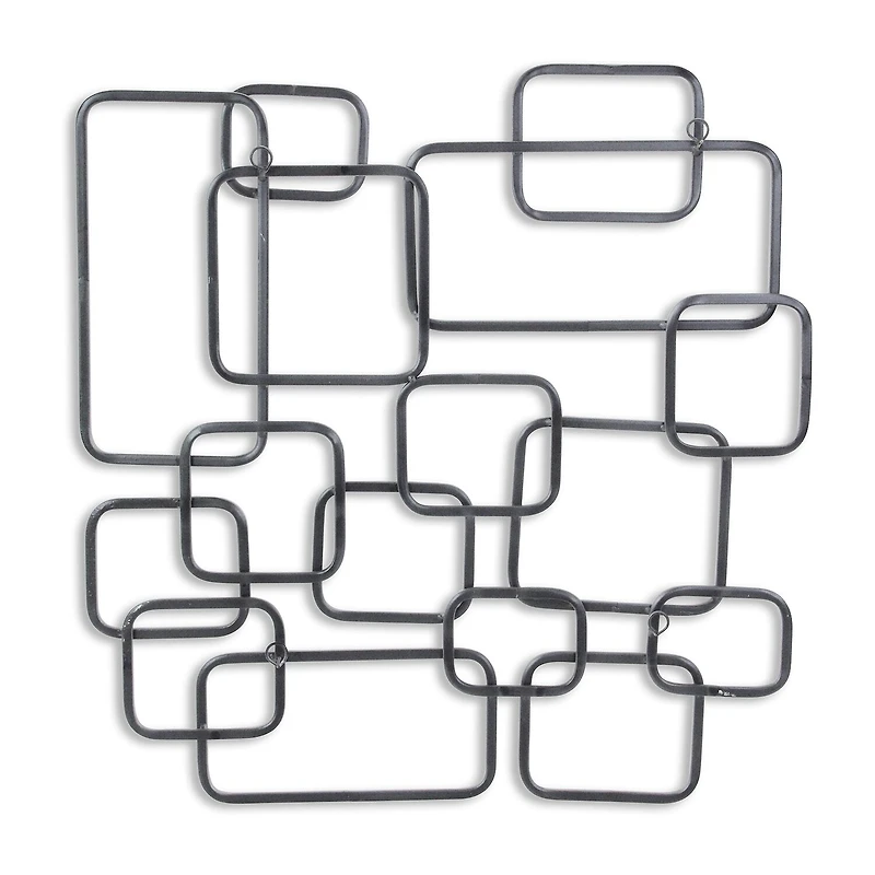 Cheungs Silver Abstract Square Metal Wall Art