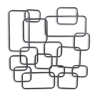 Cheungs Silver Abstract Square Metal Wall Art