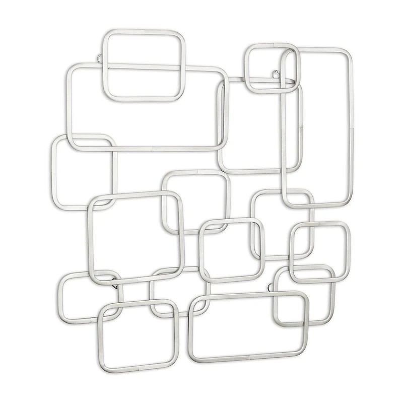 Cheungs Silver Abstract Square Metal Wall Art
