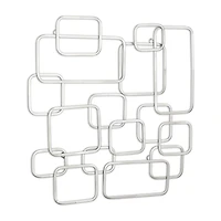 Cheungs Silver Abstract Square Metal Wall Art