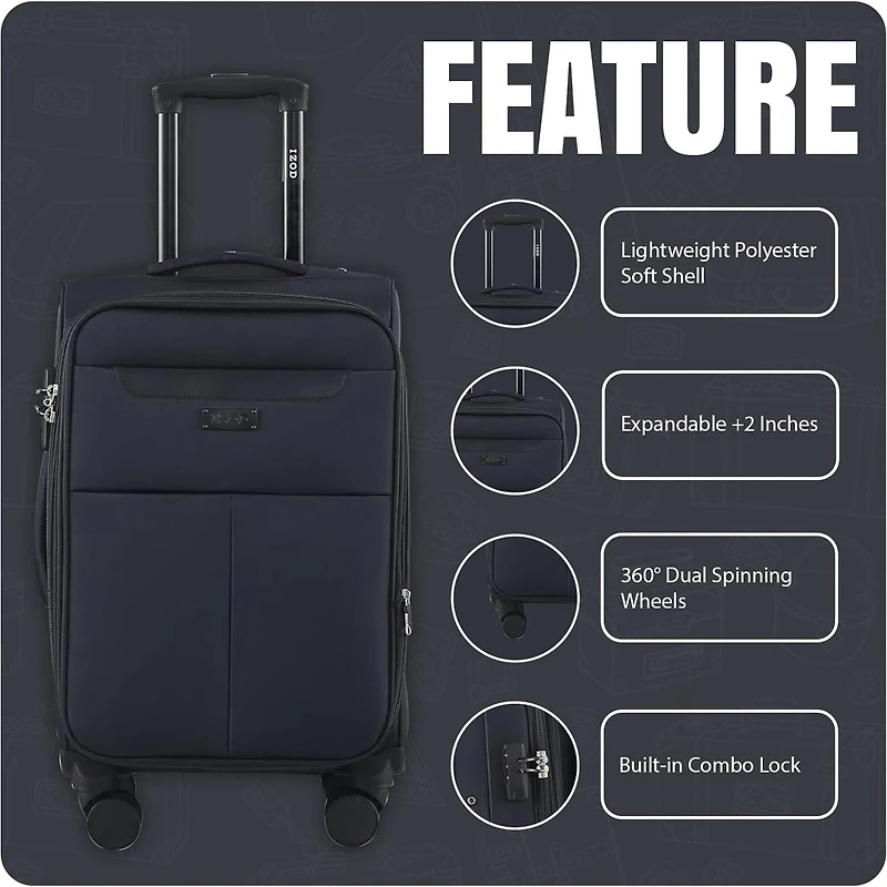 IZOD Liam 3-pc. Softside Expandable Lightweight Luggage Set
