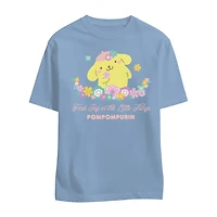 Pompompurri Boyfriend Tee Womens Juniors Crew Neck Short Sleeve Regular Fit Hello Kitty Graphic T-Shirt