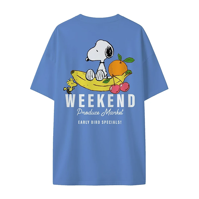 Womens Crew Neck Short Sleeve Regular Fit Snoopy Graphic T-Shirt