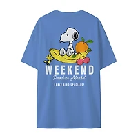 Womens Crew Neck Short Sleeve Regular Fit Snoopy Graphic T-Shirt