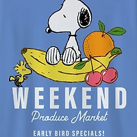 Womens Crew Neck Short Sleeve Regular Fit Snoopy Graphic T-Shirt
