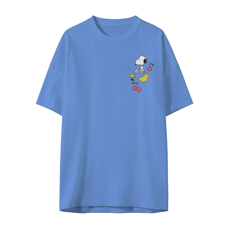 Womens Crew Neck Short Sleeve Regular Fit Snoopy Graphic T-Shirt
