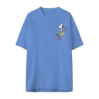 Womens Crew Neck Short Sleeve Regular Fit Snoopy Graphic T-Shirt