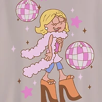 Lizzie Mcguire Oversized Tee Womens Crew Neck Short Sleeve Regular Fit Graphic T-Shirt