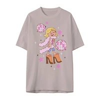 Lizzie Mcguire Oversized Tee Womens Crew Neck Short Sleeve Regular Fit Graphic T-Shirt