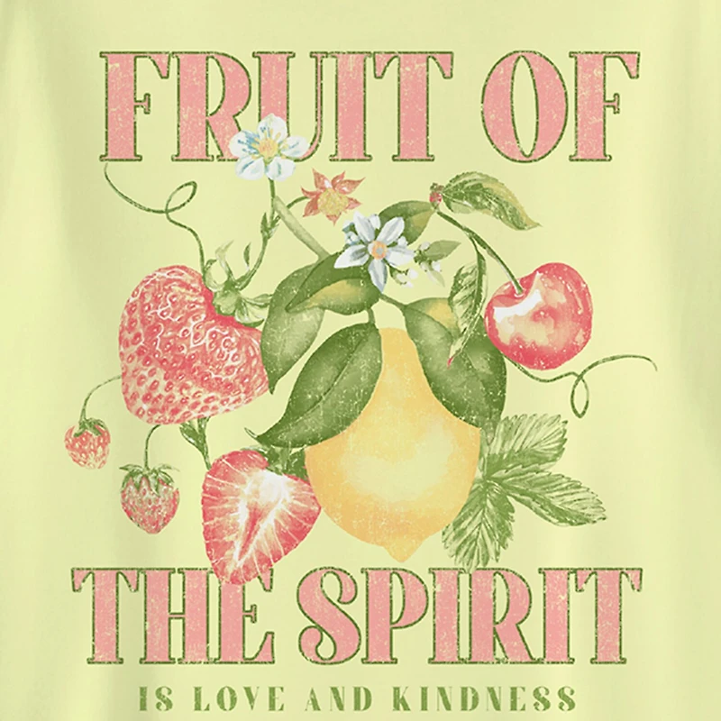 Fruit Of The Spirit Oversized Tee Womens Juniors Crew Neck Short Sleeve Regular Fit Graphic T-Shirt