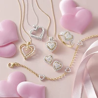 Diamond Addiction (G-H / I1-I2) Womens 1/3 CT. T.W. Lab Grown White Diamond 10K Gold Heart Charm Bracelet