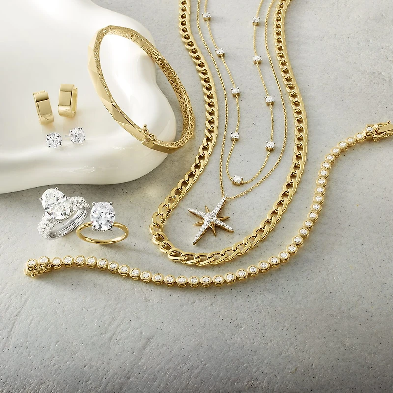 Diamond Addiction (G-H, Si2-I1) Womens 4 CT. T.W. Lab Grown White Diamond 14K Gold Over Silver 7.25 Inch Tennis Bracelet