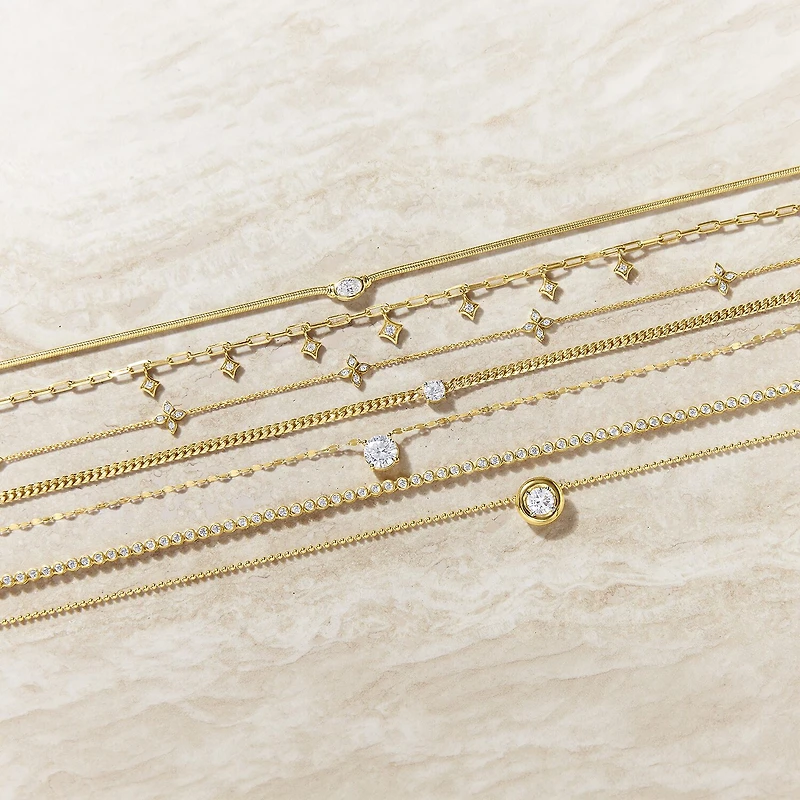 Diamond Addiction (G-H, Si2-I1) Womens White Diamond 14K Gold Over Silver 17 Inch Tennis Necklace