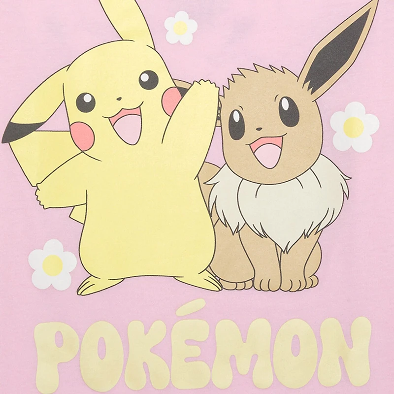 Little & Big Kid Girls Crew Neck Short Sleeve Regular Fit Pokemon Graphic T-Shirt