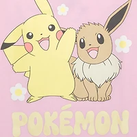 Little & Big Kid Girls Crew Neck Short Sleeve Regular Fit Pokemon Graphic T-Shirt