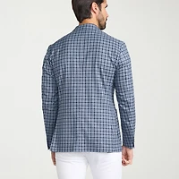 IBIZA AZURE Mens Plaid Slim Fit Sport Coat