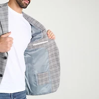 IBIZA AZURE Mens Windowpane Modern Fit Sport Coat