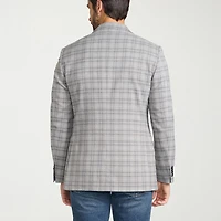 IBIZA AZURE Mens Windowpane Modern Fit Sport Coat