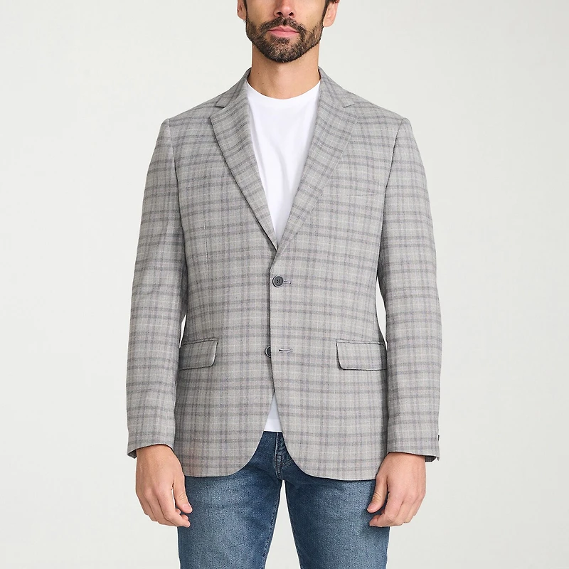 IBIZA AZURE Mens Windowpane Modern Fit Sport Coat