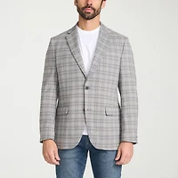 IBIZA AZURE Mens Windowpane Modern Fit Sport Coat