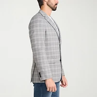 IBIZA AZURE Mens Windowpane Modern Fit Sport Coat