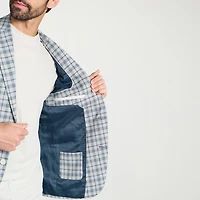IBIZA AZURE Mens Windowpane Modern Fit Sport Coat