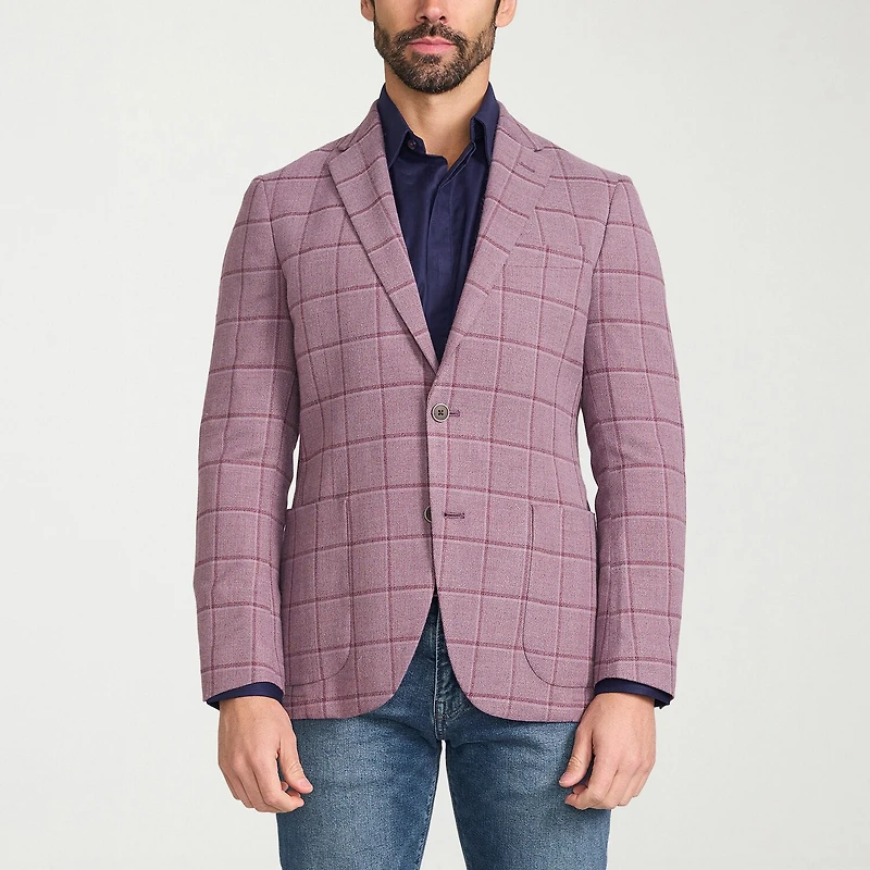 IBIZA AZURE Mens Windowpane Slim Fit Sport Coat