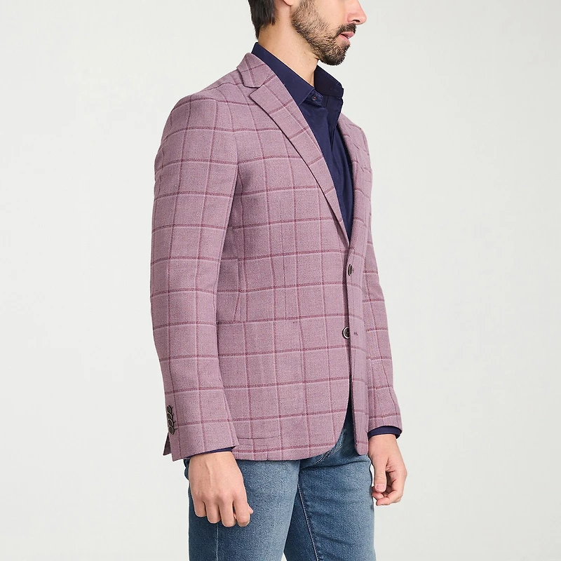 IBIZA AZURE Mens Windowpane Slim Fit Sport Coat