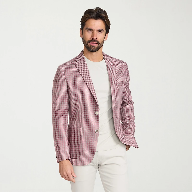 IBIZA AZURE Mens Plaid Slim Fit Sport Coat