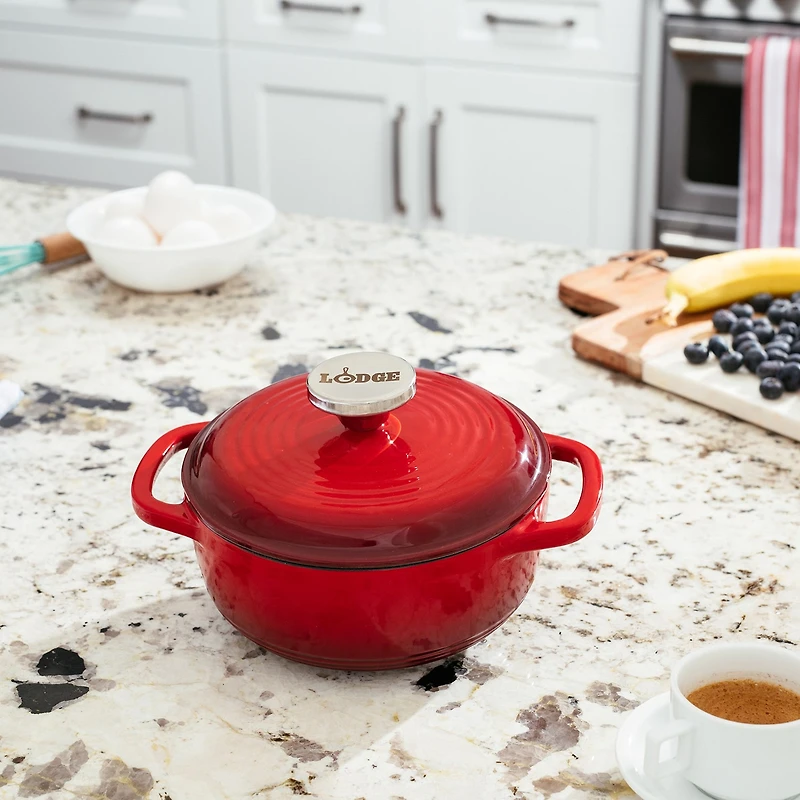 Lodge Cookware 1 1/2 Qt Enameled Cast Iron Dutch Oven