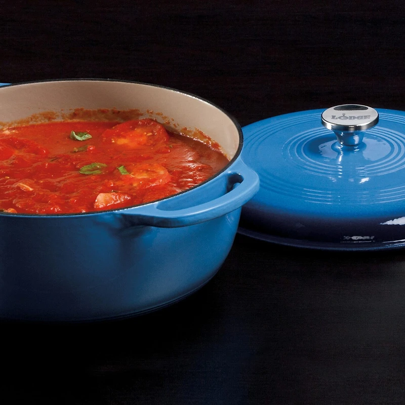 Lodge Cookware 7 1/2 Qt Enameled Cast Iron Dutch Oven