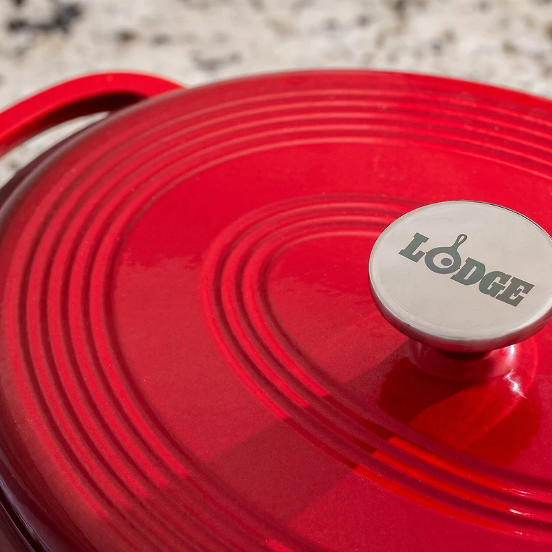 Lodge Cookware 7 1/2 Qt Enameled Cast Iron Dutch Oven
