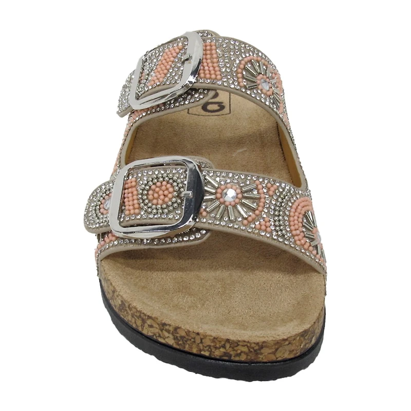 Pop Rinto Womens Adjustable Strap Footbed Sandals
