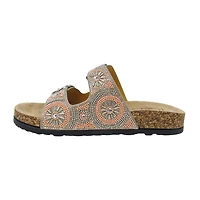 Pop Rinto Womens Adjustable Strap Footbed Sandals