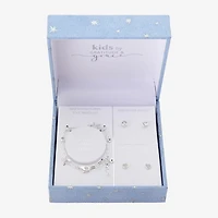 Gratitude & Grace Girls Cubic Zirconia Pure Silver Over Brass Cross 3-pc. Jewelry Set
