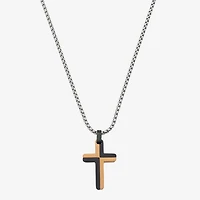 J.P. Army Mens Stainless Steel Cross 24 Inch Pendant Necklace