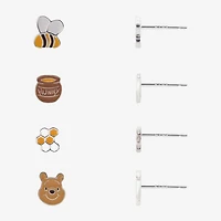 Disney Classics Womens Winnie The Pooh 4 Pair Earring Set