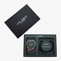 J.P. Army Daddy'S Girl & Dad Beaded Bolo\N Mens Multi Color Pure Silver Over Brass Bracelet Set