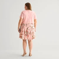 Perceptions Womens Plus Floral Jacket Dress