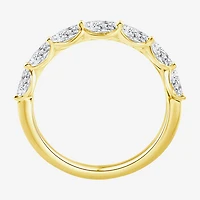 (F / Vs2) Womens 1/2 CT. T.W. Lab Grown White Diamond 10K Gold Anniversary Band