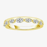 (F / Vs2) Womens 1/2 CT. T.W. Lab Grown White Diamond 10K Gold Anniversary Band