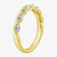 (F / Vs2) Womens 1/2 CT. T.W. Lab Grown White Diamond 10K Gold Anniversary Band