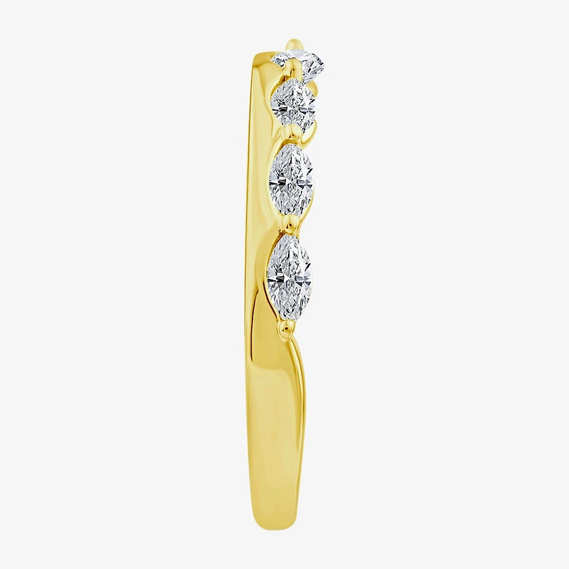 (F / Vs2) Womens 1/2 CT. T.W. Lab Grown White Diamond 10K Gold Anniversary Band