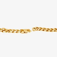 Mens 14K Gold Over Stainless Steel Solid 8 / Inch Link Bracelet