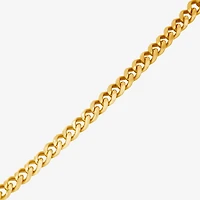 Mens 14K Gold Over Stainless Steel Solid 8 / Inch Link Bracelet