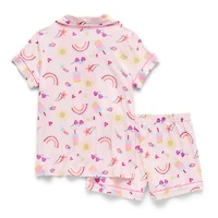 Btween Little & Big Kid Girls Short Sleeve 2-pc. Pajama Set