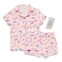Btween Little & Big Kid Girls Short Sleeve 2-pc. Pajama Set