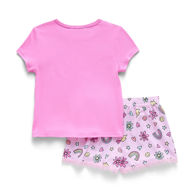Btween Toddler Girls Round Neck Short Sleeve 2-pc. Pajama Set