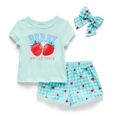 Btween Toddler Girls Round Neck Short Sleeve 2-pc. Pajama Set